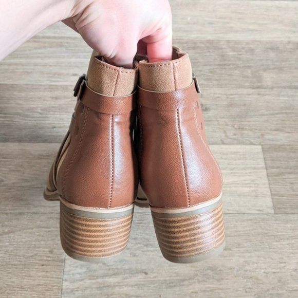 SOFFT Merced Dark Tan and Brown Neutral Strappy Bootie Ankle Boots Size 6.5 - Picture 5 of 7